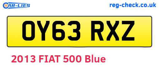 OY63RXZ are the vehicle registration plates.