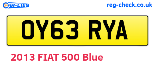OY63RYA are the vehicle registration plates.