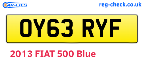 OY63RYF are the vehicle registration plates.