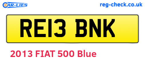 RE13BNK are the vehicle registration plates.