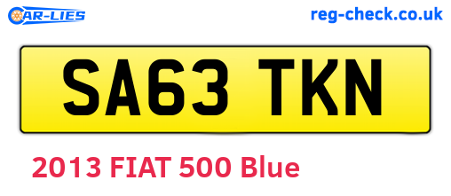 SA63TKN are the vehicle registration plates.