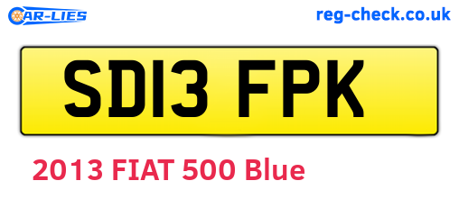 SD13FPK are the vehicle registration plates.