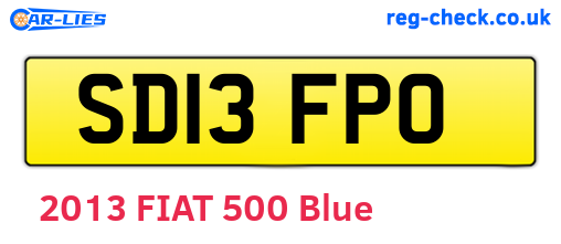 SD13FPO are the vehicle registration plates.