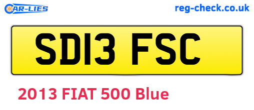 SD13FSC are the vehicle registration plates.