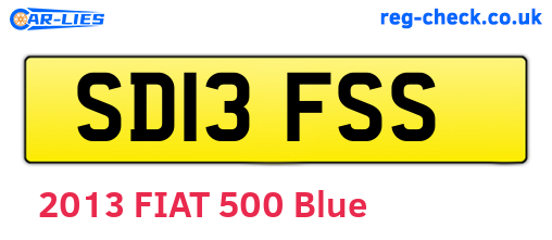 SD13FSS are the vehicle registration plates.