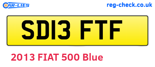 SD13FTF are the vehicle registration plates.