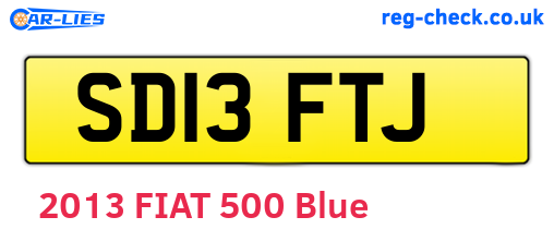 SD13FTJ are the vehicle registration plates.