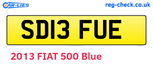SD13FUE are the vehicle registration plates.
