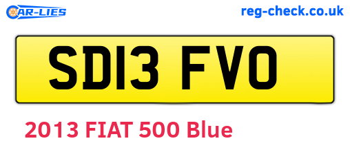 SD13FVO are the vehicle registration plates.