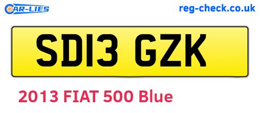 SD13GZK are the vehicle registration plates.