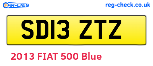 SD13ZTZ are the vehicle registration plates.