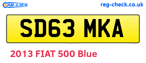 SD63MKA are the vehicle registration plates.