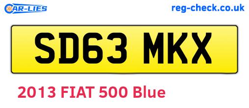 SD63MKX are the vehicle registration plates.