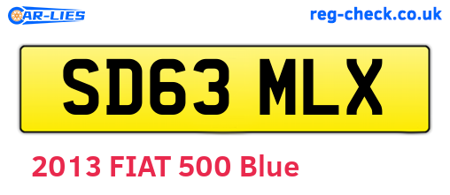 SD63MLX are the vehicle registration plates.