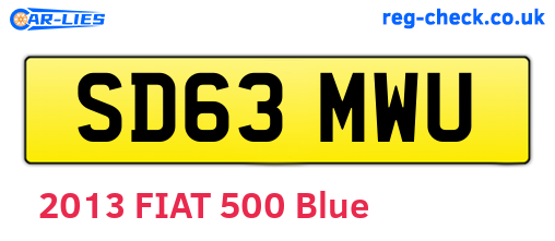 SD63MWU are the vehicle registration plates.