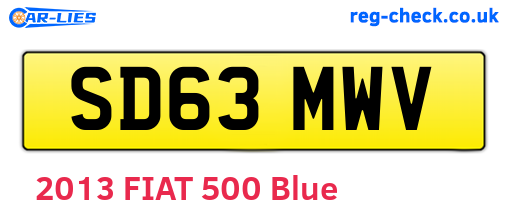 SD63MWV are the vehicle registration plates.