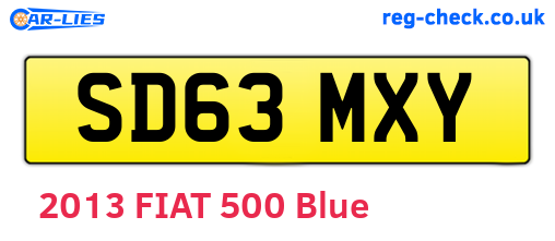 SD63MXY are the vehicle registration plates.