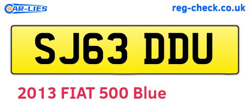 SJ63DDU are the vehicle registration plates.