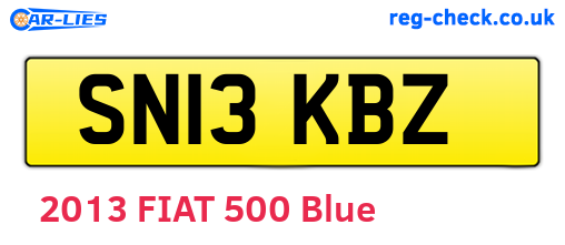 SN13KBZ are the vehicle registration plates.