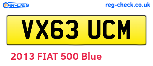VX63UCM are the vehicle registration plates.