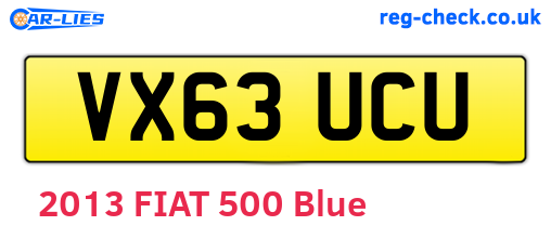 VX63UCU are the vehicle registration plates.