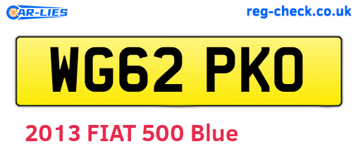 WG62PKO are the vehicle registration plates.