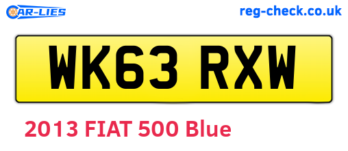WK63RXW are the vehicle registration plates.