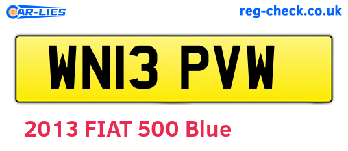 WN13PVW are the vehicle registration plates.