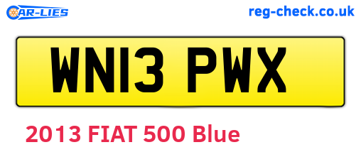 WN13PWX are the vehicle registration plates.