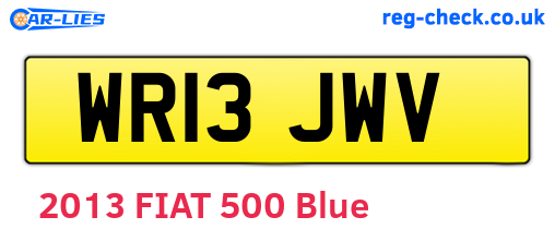 WR13JWV are the vehicle registration plates.