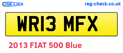 WR13MFX are the vehicle registration plates.