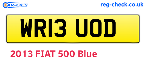 WR13UOD are the vehicle registration plates.