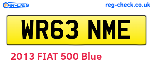 WR63NME are the vehicle registration plates.