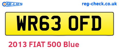 WR63OFD are the vehicle registration plates.