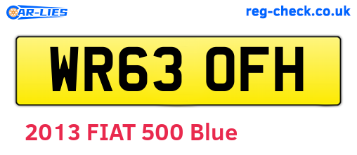 WR63OFH are the vehicle registration plates.