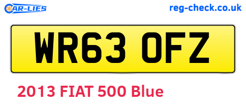 WR63OFZ are the vehicle registration plates.