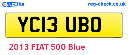 YC13UBO are the vehicle registration plates.