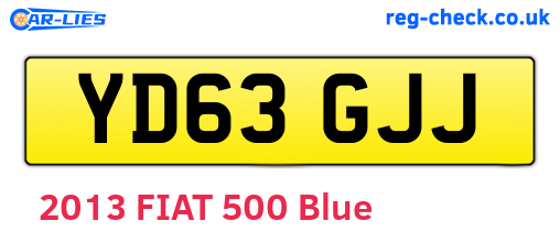 YD63GJJ are the vehicle registration plates.