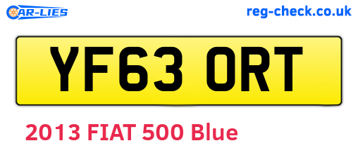 YF63ORT are the vehicle registration plates.