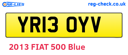 YR13OYV are the vehicle registration plates.