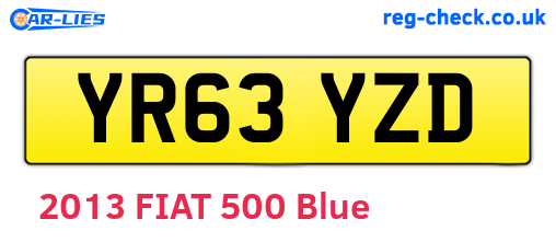 YR63YZD are the vehicle registration plates.