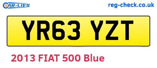 YR63YZT are the vehicle registration plates.