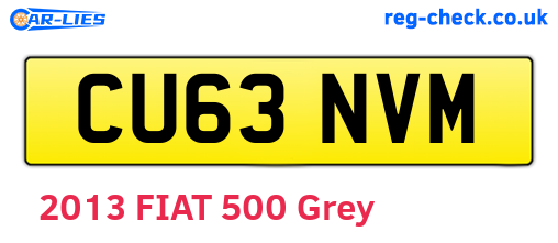 CU63NVM are the vehicle registration plates.
