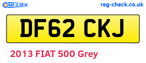 DF62CKJ are the vehicle registration plates.