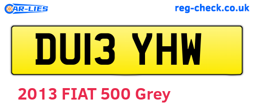 DU13YHW are the vehicle registration plates.
