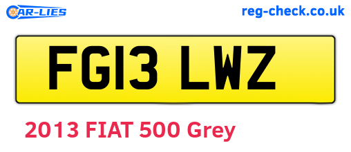 FG13LWZ are the vehicle registration plates.