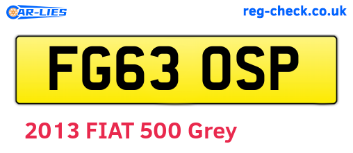 FG63OSP are the vehicle registration plates.