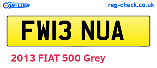 FW13NUA are the vehicle registration plates.