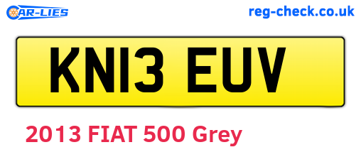 KN13EUV are the vehicle registration plates.