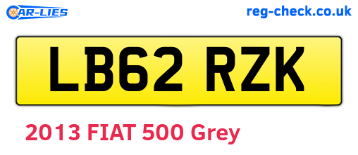 LB62RZK are the vehicle registration plates.